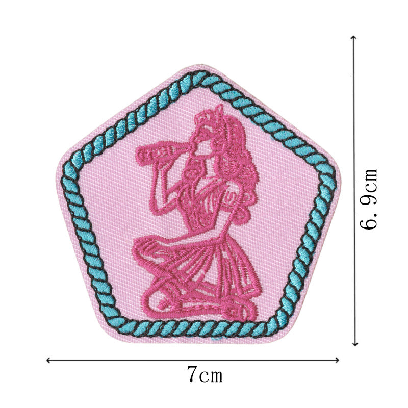 Wholesale Bar theme colorful English letter embroidered patch
