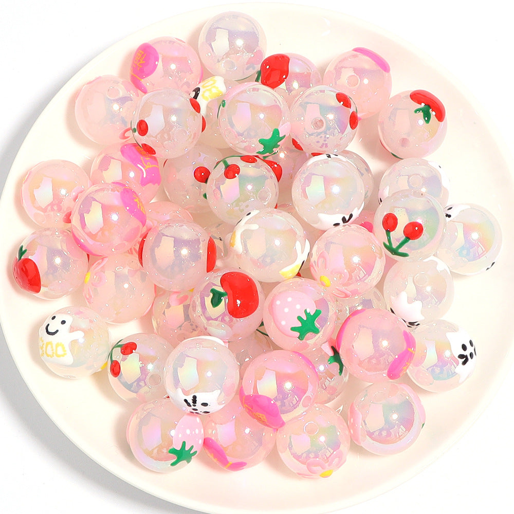 Wholesale 10pcs DIY Color Plated Round Beads