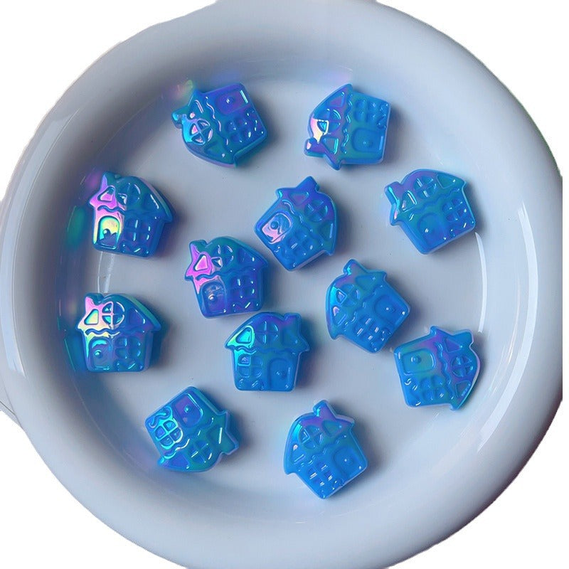 Wholesale  Random  10pcs/pack  Seashell House Beaded Loose Beads  Acrylic Beads