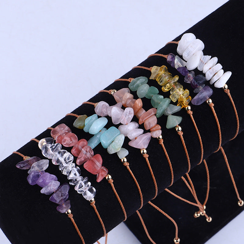 Wholesale Irregular Gravel Braided Wax Line Bohemian Style Bracelet