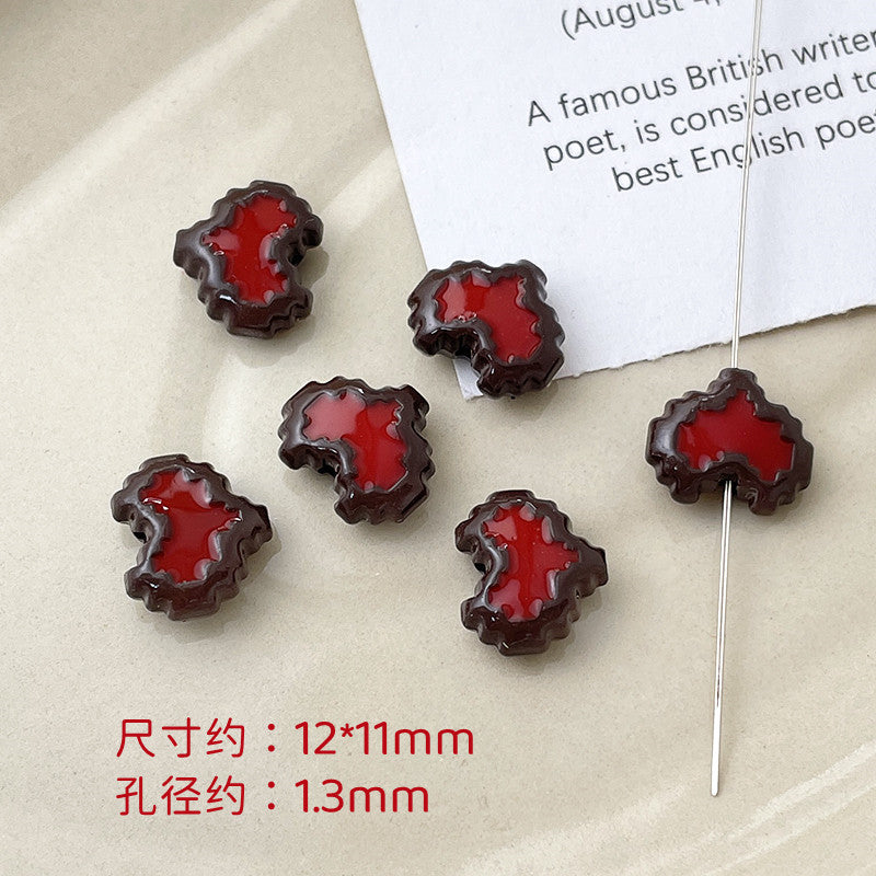 Wholesale 10pcs Dopamine Christmas Series Colorful Love Gift Box Beads