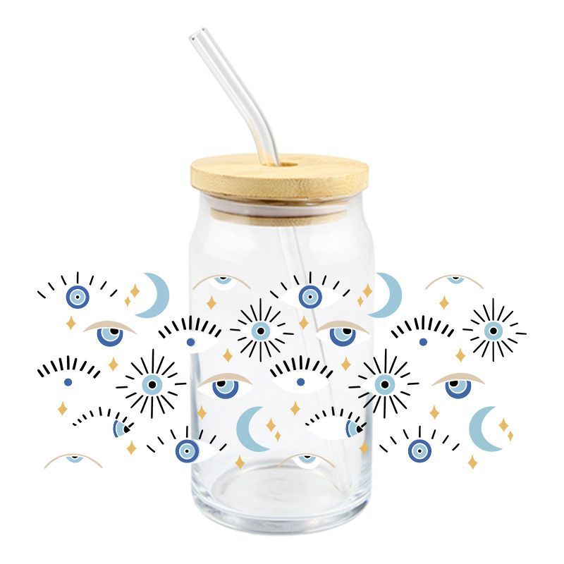 Wholesale 5pcs Devil' s Eye 16oz Cup UV DTF Wraps