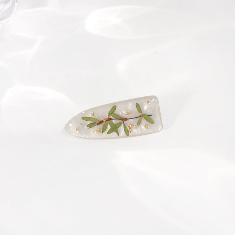 Wholesale 6pcs Pearlescent Real Flower Hairpins