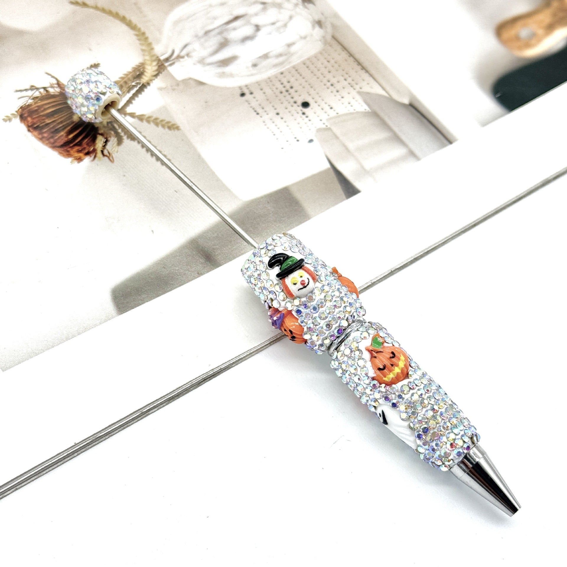 Wholesale DIY Full Diamond Beadable Pen Skull Pumpkin Ghost Dark