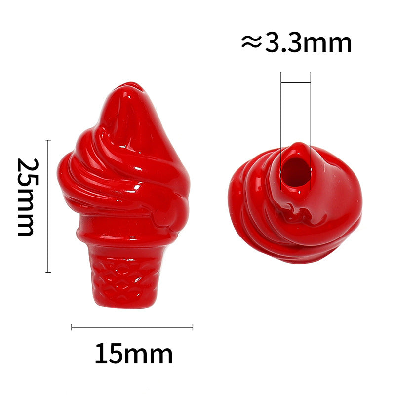 Wholesale Random 100pcs/pack Summer Colorful Ice Cream Beading DIY