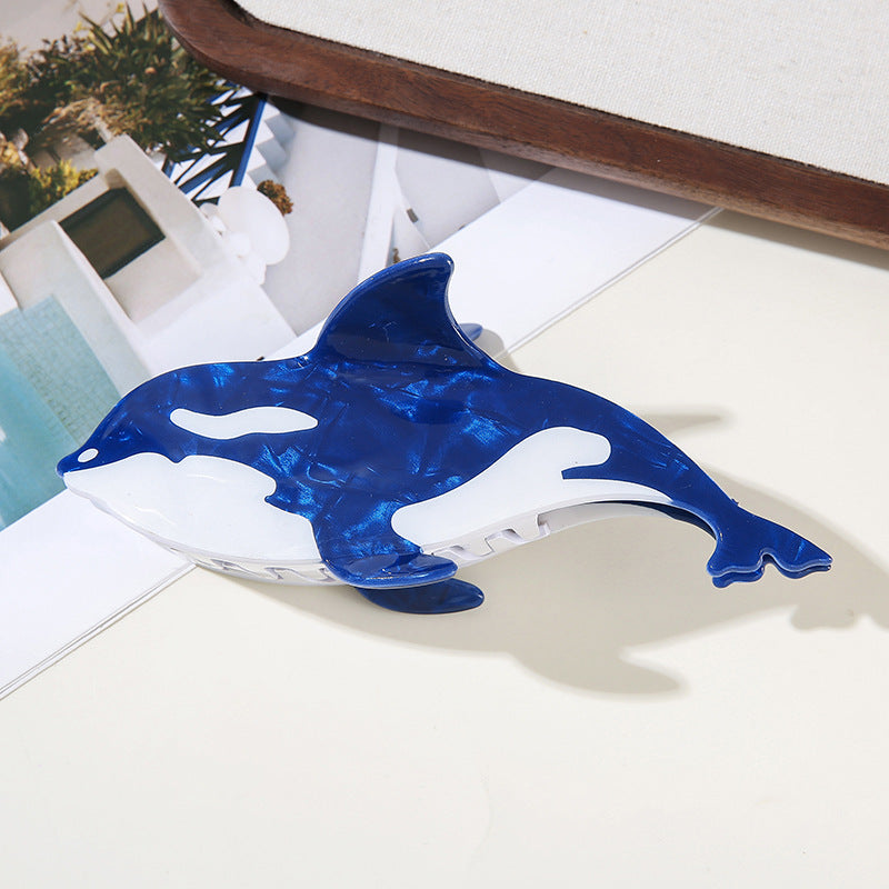 Wholesale Trendy Ocean Animal Hair Claw Clips Shark Whale Octopus Koi Design Large PVC Gripper Everyday Hair Accessory For Boutique Resale