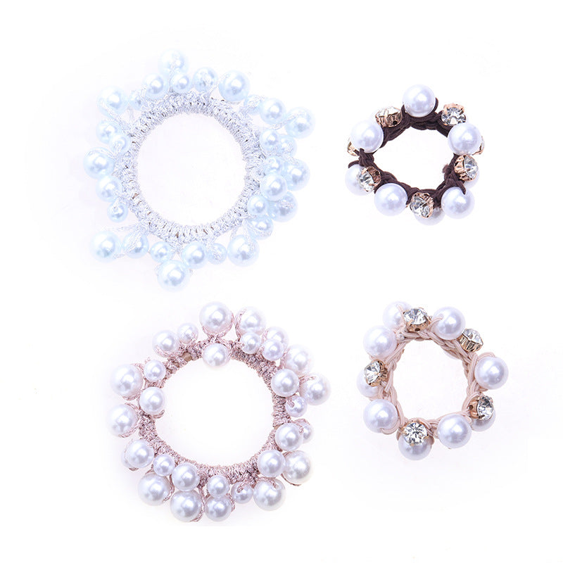 Wholesale Rhinestone Hair Pearl Scrunchies