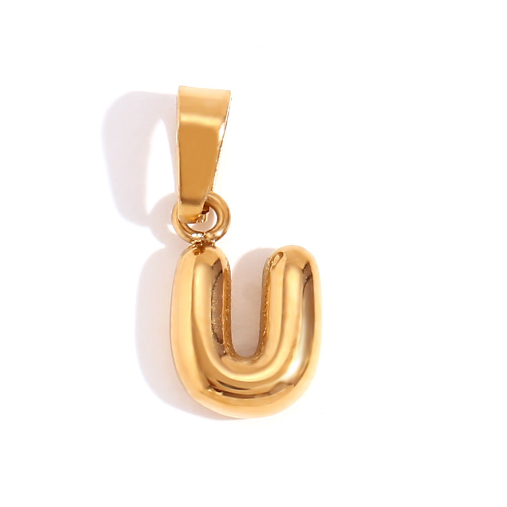 Wholesale Stainless Steel Gold Mini Bubble Letter Pendant