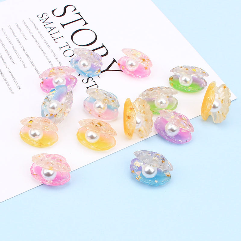 Wholesale Creative Seashells with Pearls Resin Cream Glue Phone Case