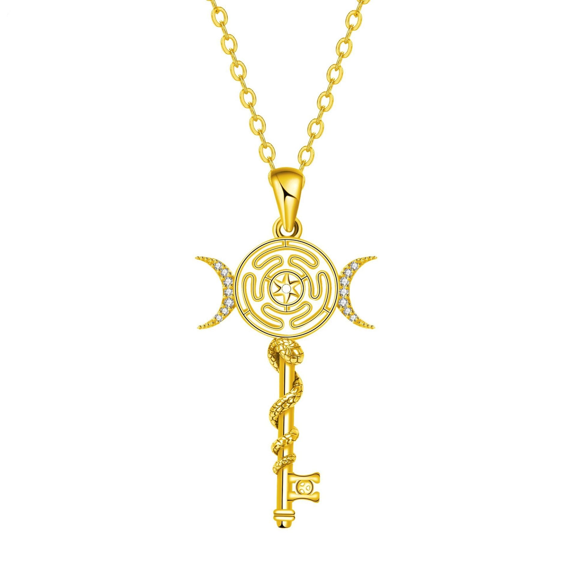 Wholesale Greek snake-shaped winding key necklace