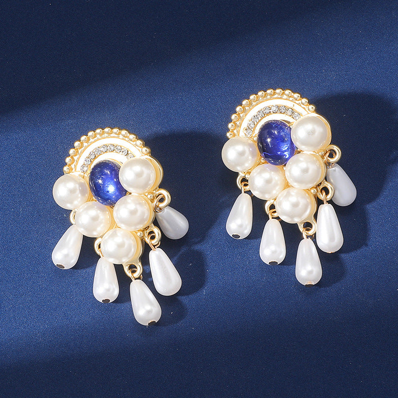 Wholesale Alloy Imitation Pearl Tassel Earrings