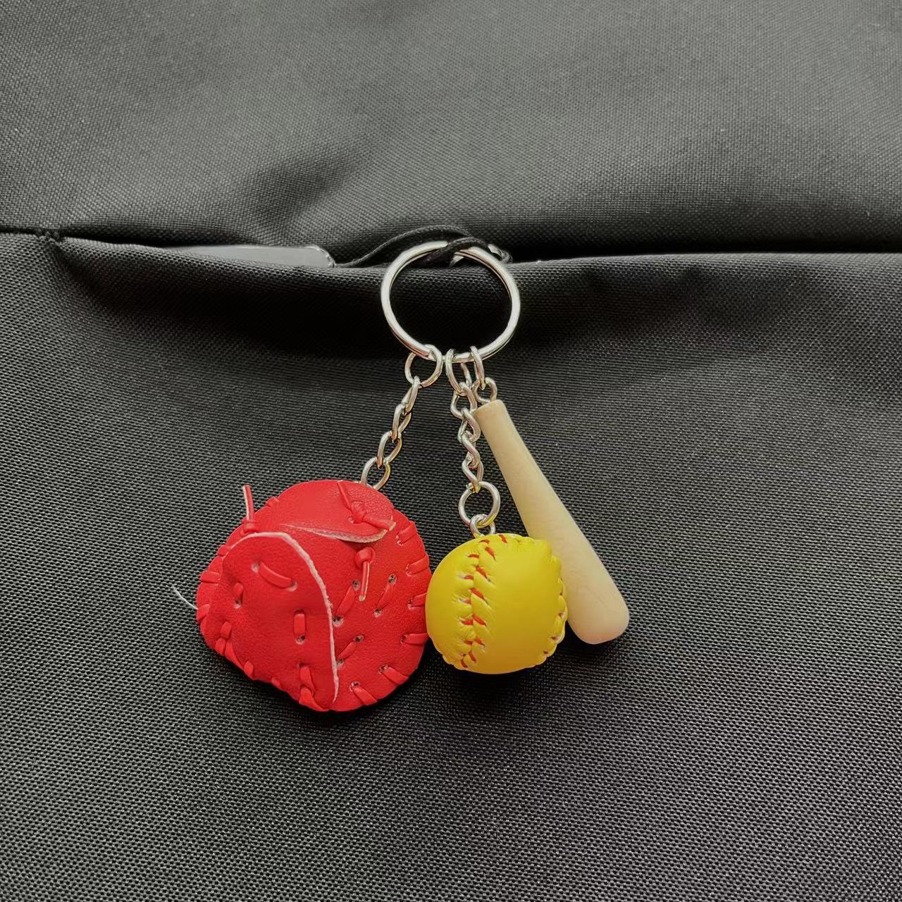 Wholesale Mini Cross-border Explosions Baseball Keychain Bag Pendant Softball Gloves Softball Baseball Pendant