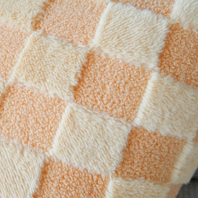 Wholesale Wool Jacquard Plaid Plush Pillowcase