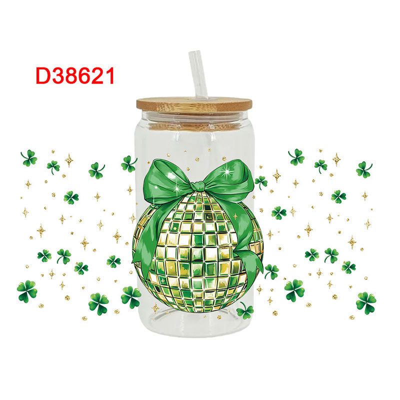 Wholesale UV transfer sticker for glass cups crystal label crystal sticker 16OZ UV DTF WRAPS