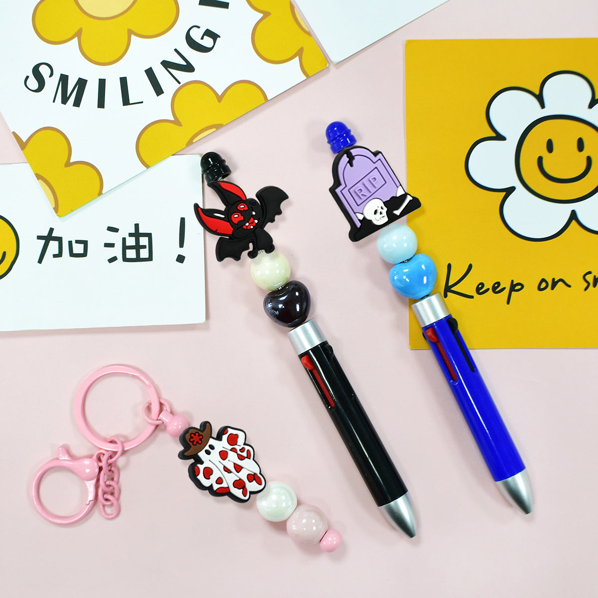 Wholesale Random 100pcs/pack  Cartoon Halloween Series PVC Soft Focal Beads