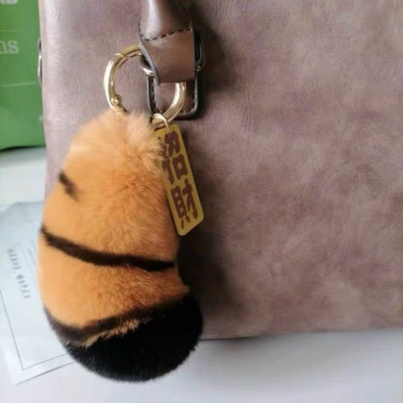 Wholesale Cute Real Otter Rabbit Fur Keychains