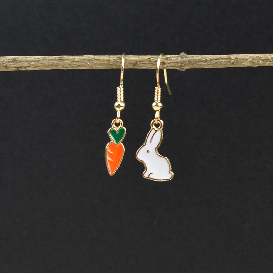 Wholesale  Cartoon Rabbit Carrot Easter Zinc Alloy Earrings