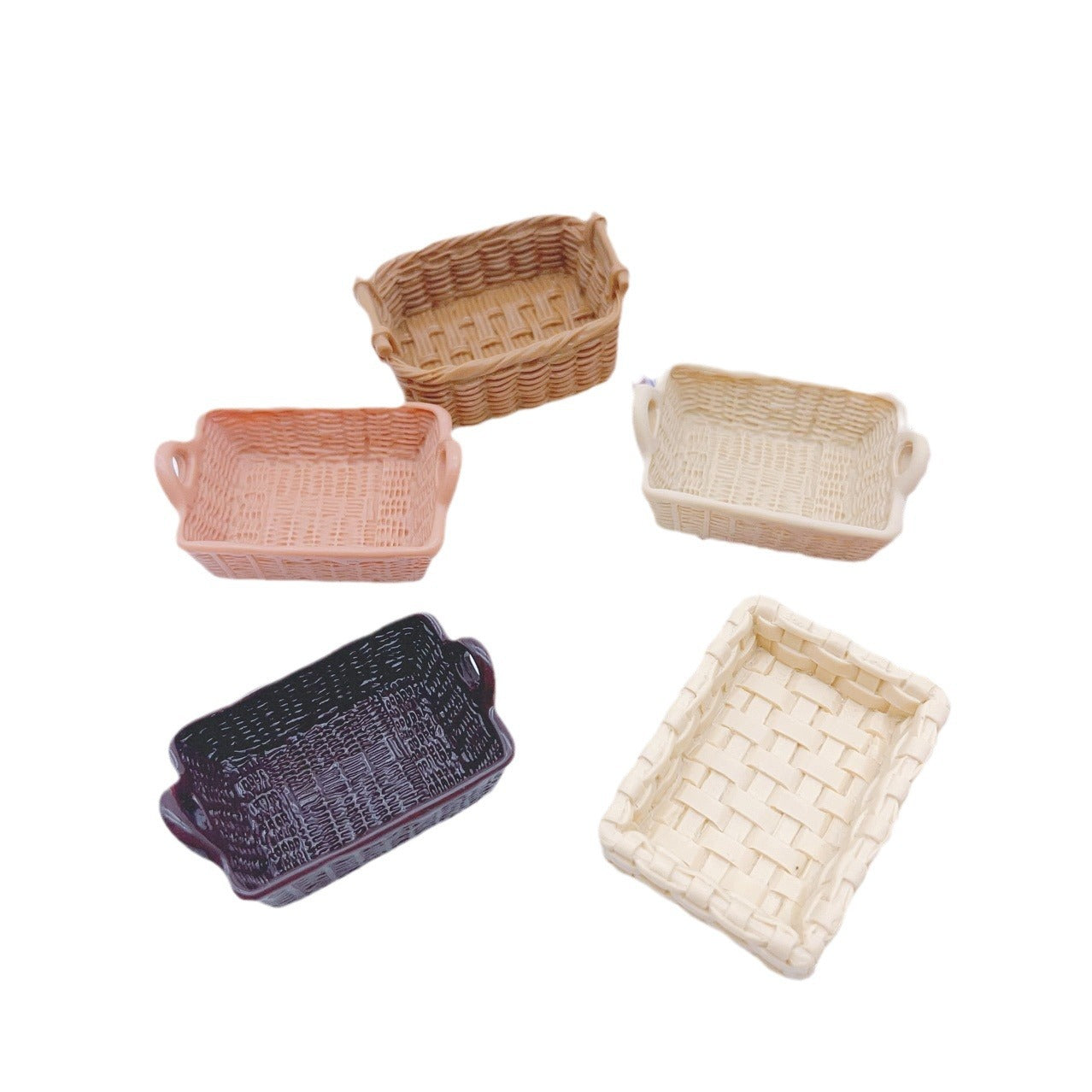 Wholesale 10pcs Simulation Bread Basket Resin Doll Accessories