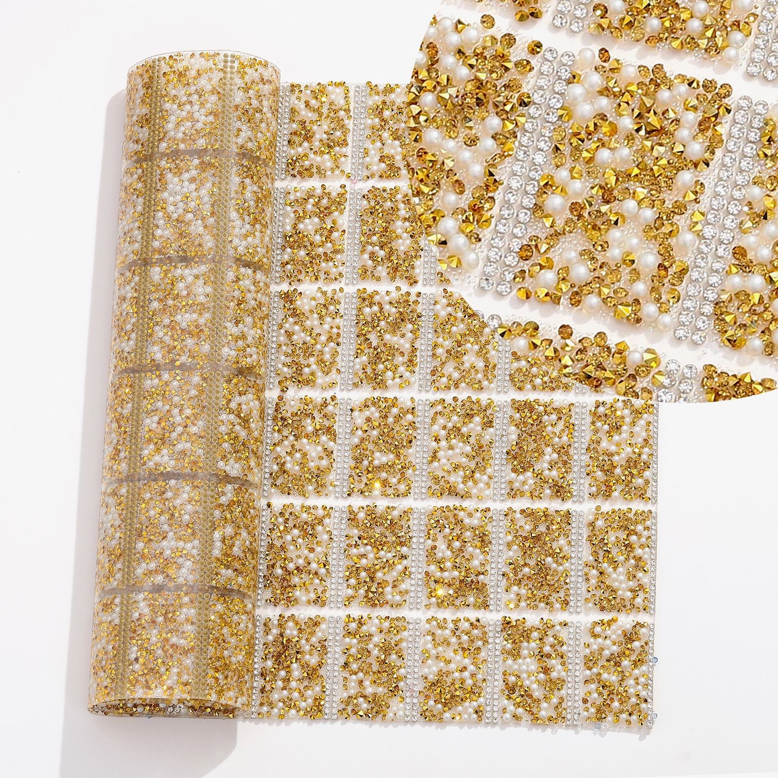 Wholesale DIY pen clothing diamond nail table cushion pad pointed bottom diamond with pearl double-sided tape square diamond piece can for 84pcs pens