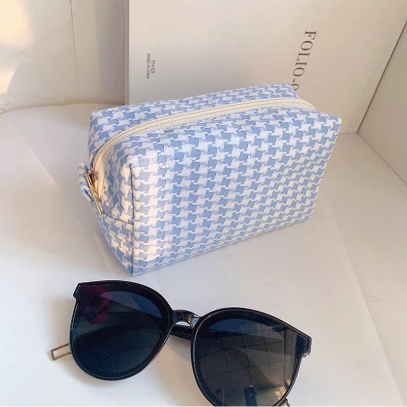 Wholesale Square Candy Color Contrast Fabric Cosmetic Bag