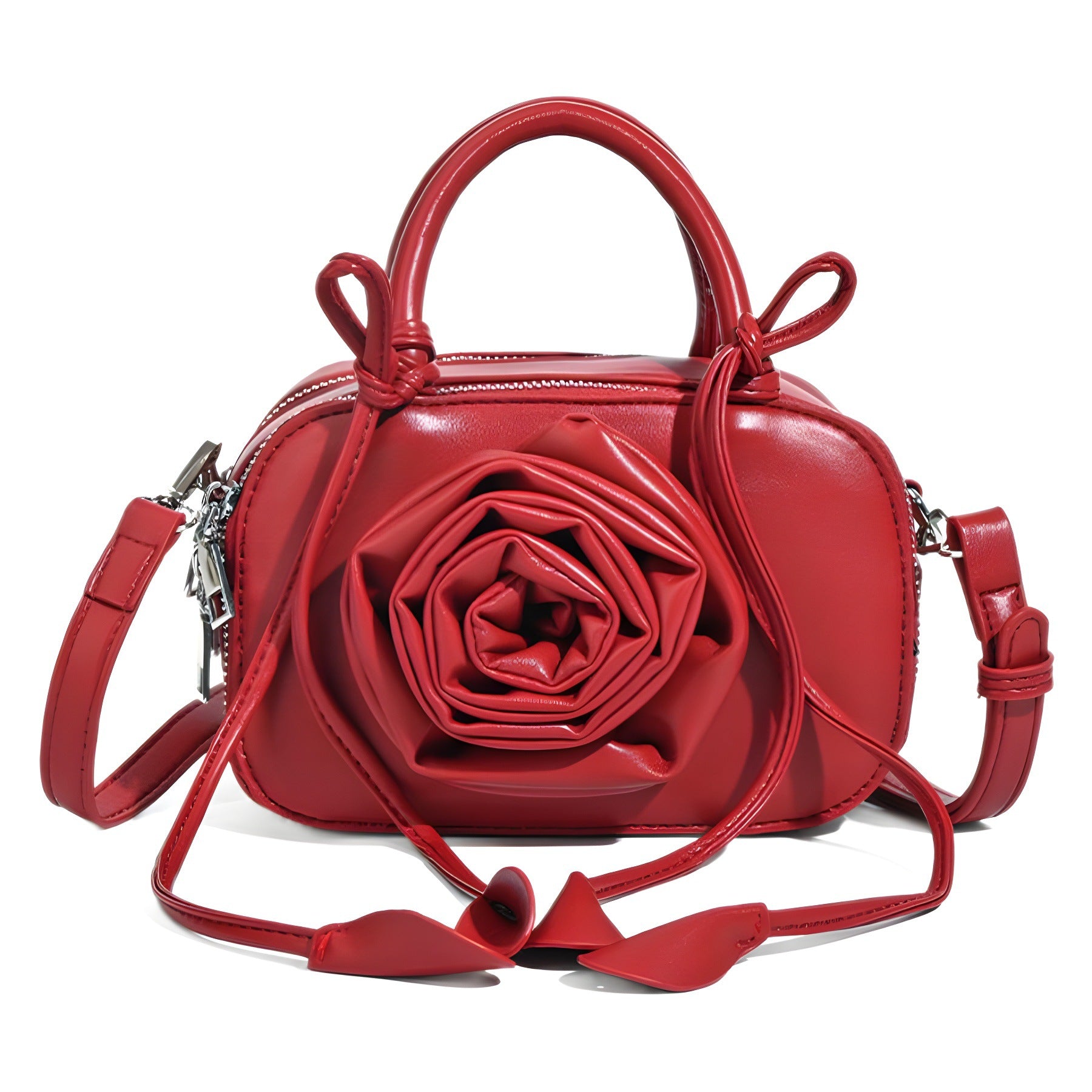 Wholesale Rose Flower Handbag Single Shoulder Crossbody Small Square Bag