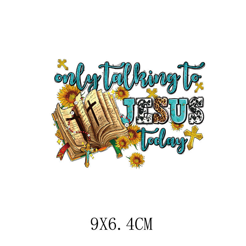 Wholesale 5pcs/pack Yellow sunflower letter heat transfer printing   UV DTF Ready to Press Transfers Wraps