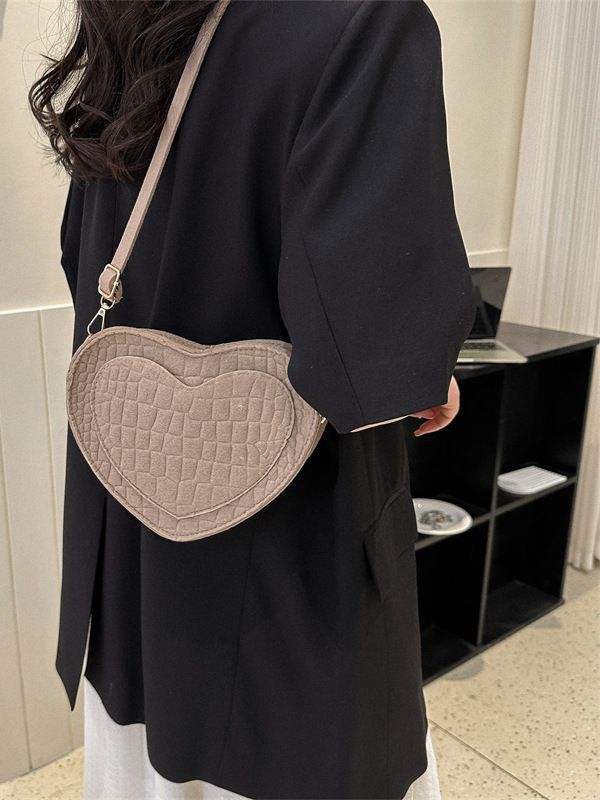 Wholesale Pink Heart Shape Felt Shoulder Bag