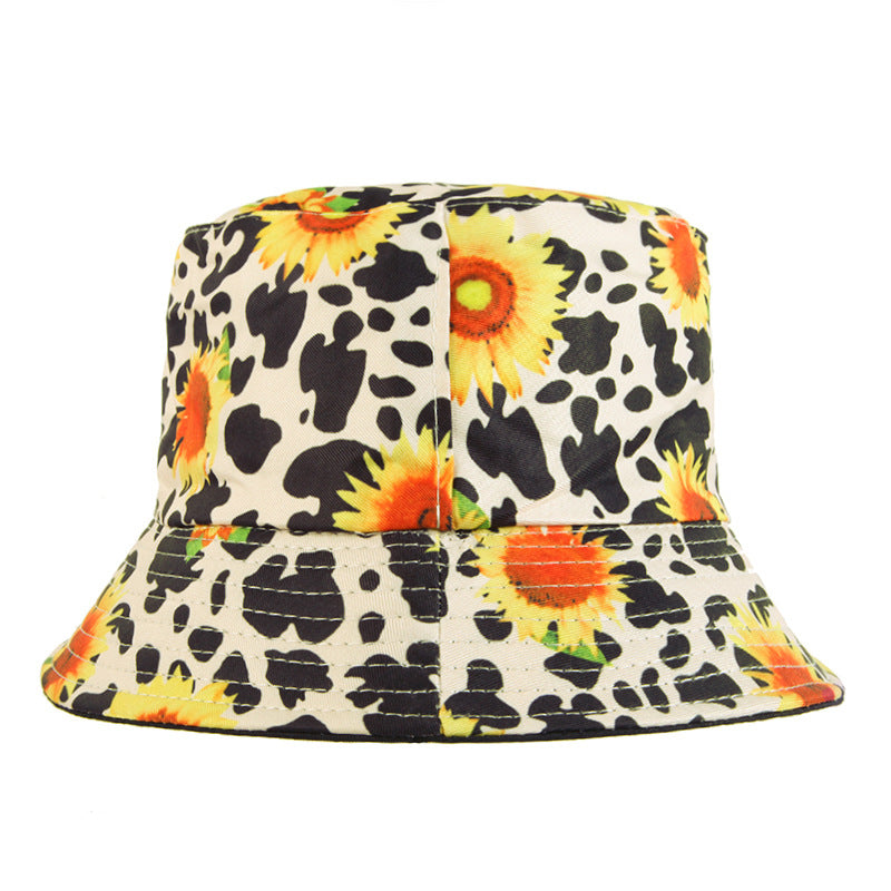 Sombrero de cubo de girasol impreso por poliéster al por mayor