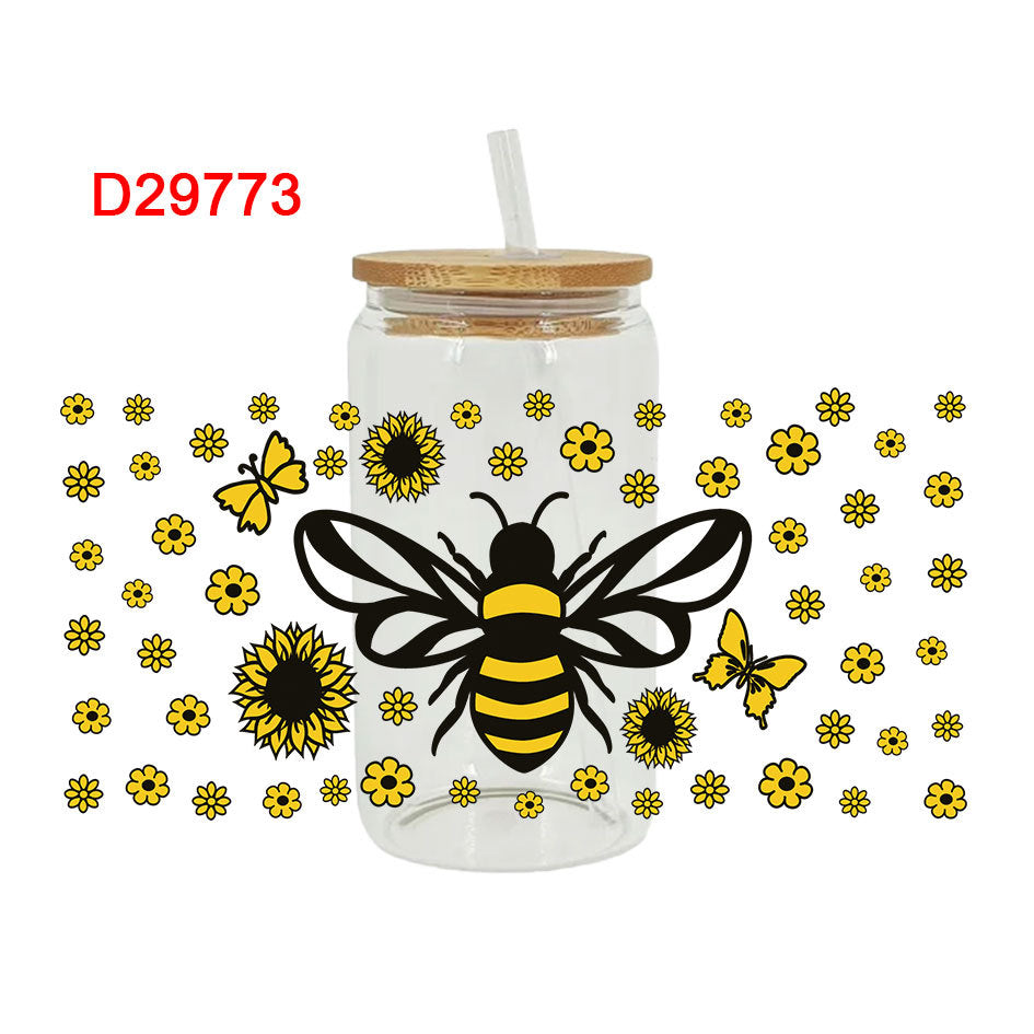 Wholesale Colorful Cartoon Little Bird Ladybug 16oz Cup UV DTF Wraps