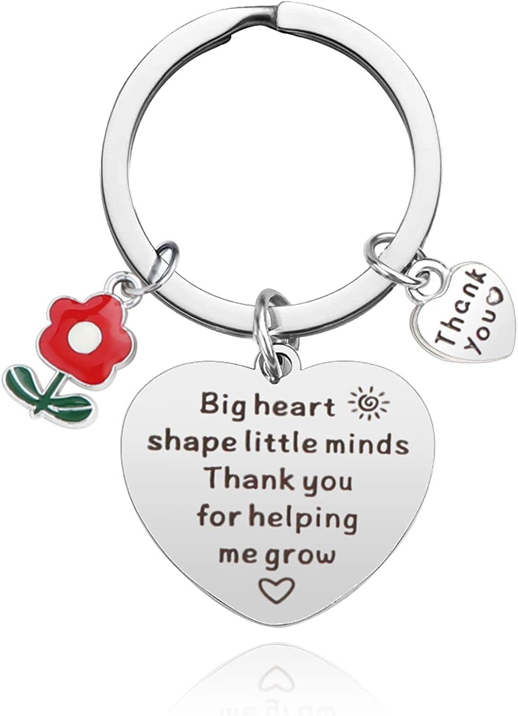 Wholesale Teacher's Day Gift Flower Pendant Heart Stainless Steel Keychains