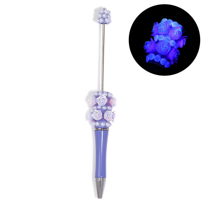 Wholesale 5pcs Heavy industry rose-shaped ballpoint pen Beadable Pen