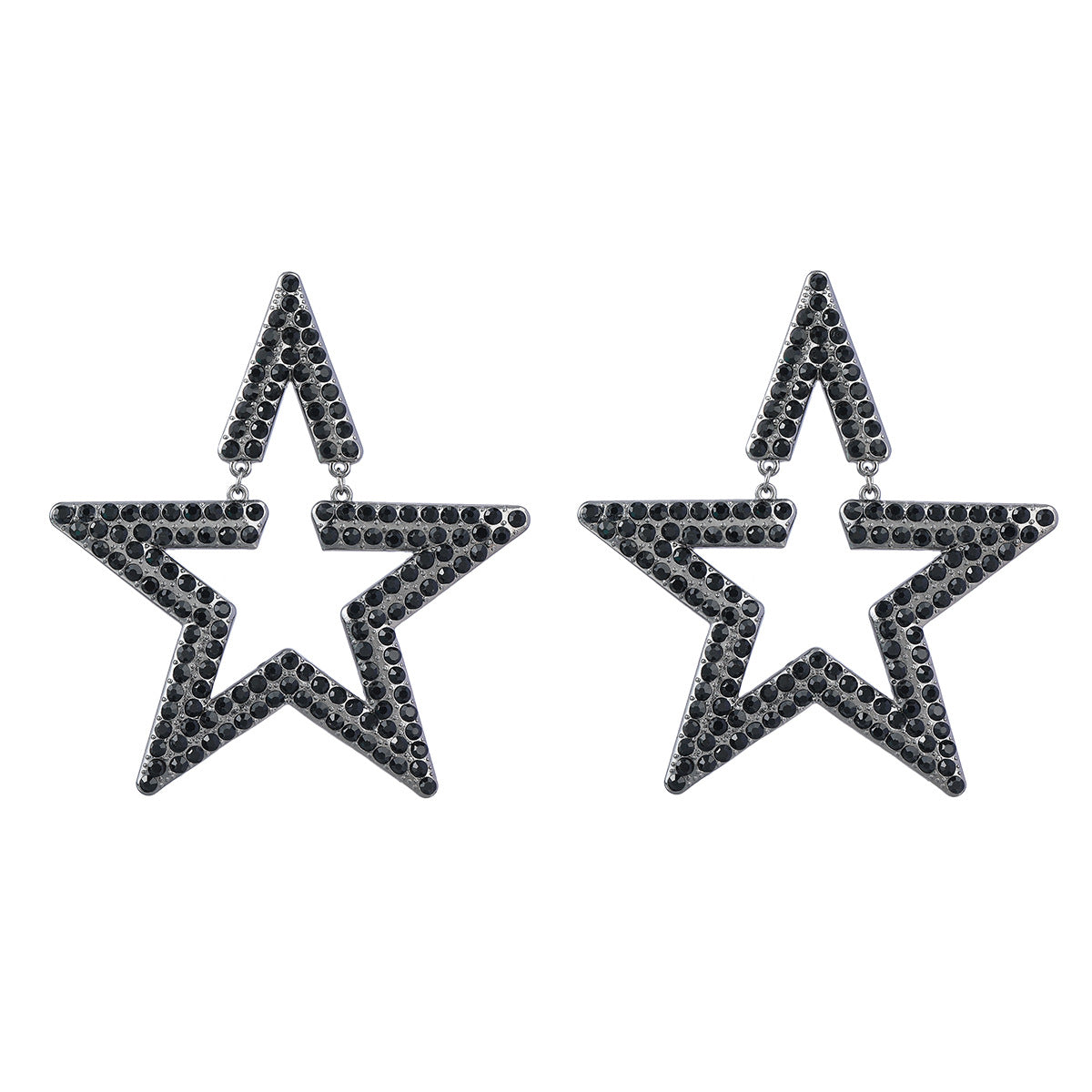 Wholesale Super Flash Fancy Diamond Alloy Diamond Star Earrings