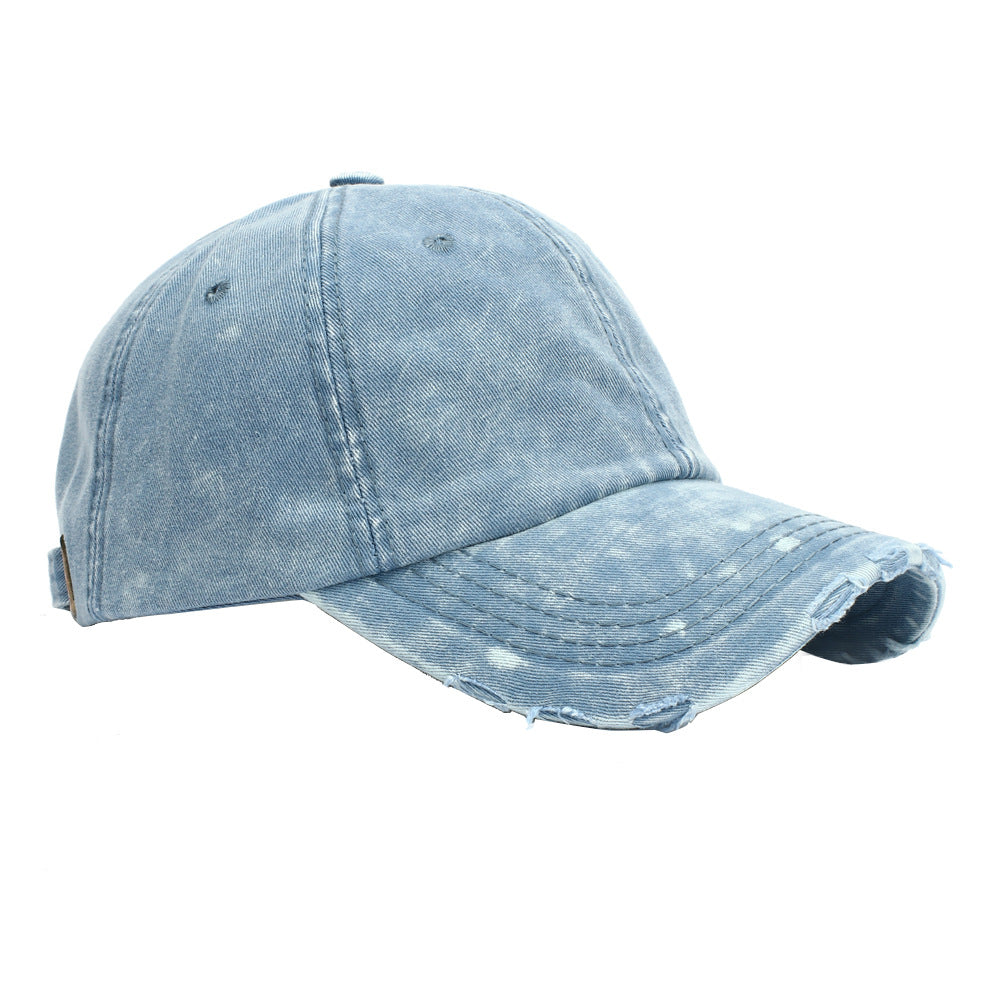 Wholesale Washed Cotton Perforated Denim Cotton Baseball Cap