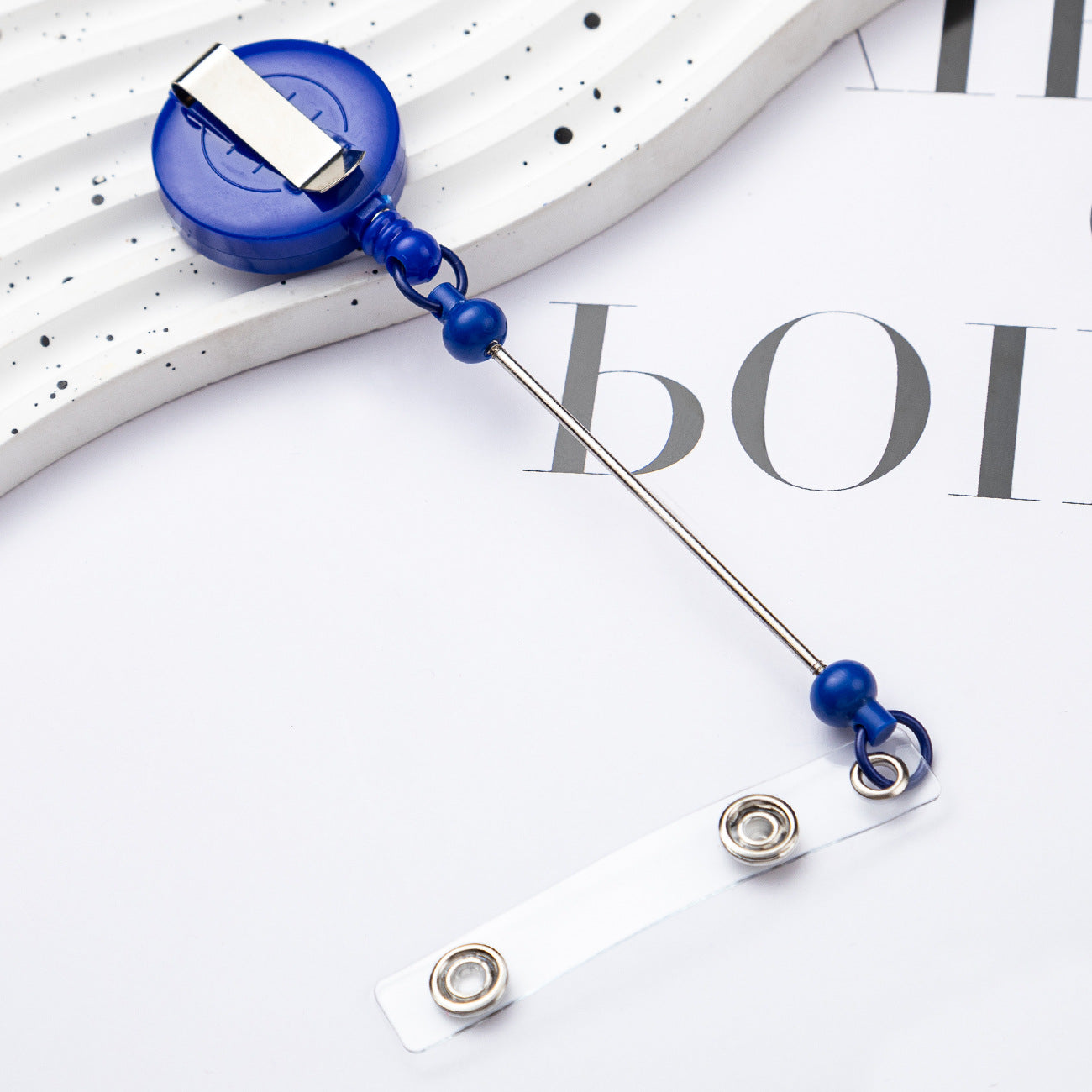 Wholesale Badge Reels DIY Beadable Bar  Retractable Keychain