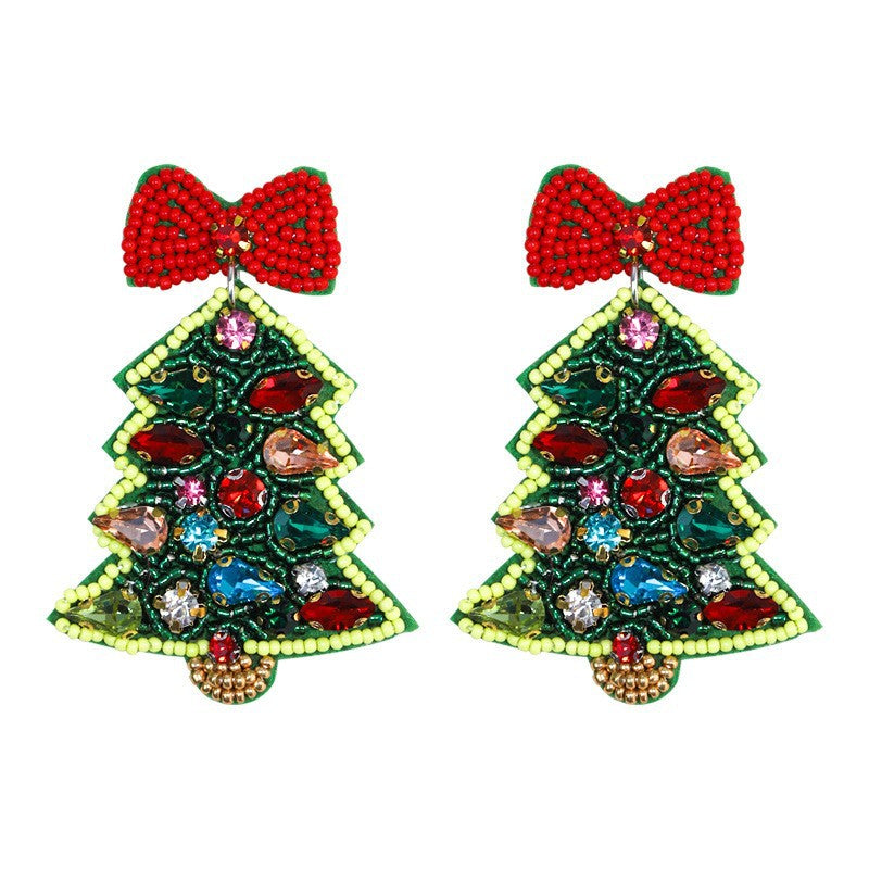 Wholesale Christmas Rice Bead Resin Earrings