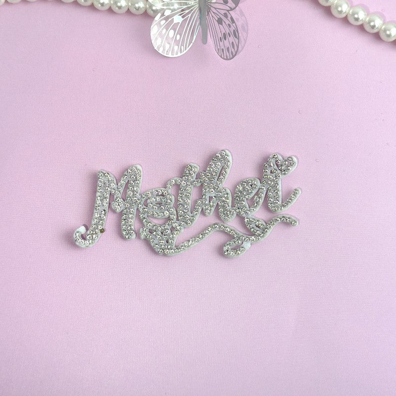 Wholesale 5PCS/PACK Mother's Day Sparkling Diamond Acrylic Cake Decoration