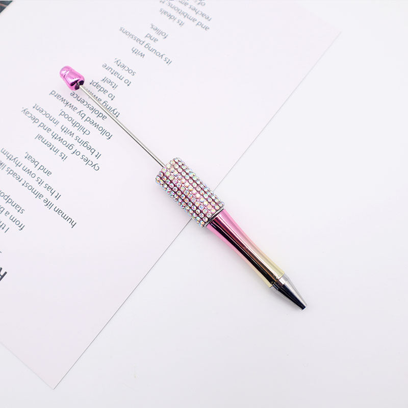 Wholesale Beadable Pens  AB Color Diamond Gradient UV Plating Pen Colorful Rhinestone Beaded Pen