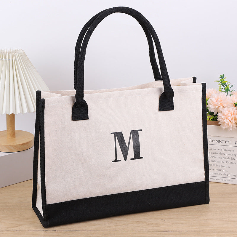 Wholesale Canvas Hand Letters Thickened Shopping Tote Bag