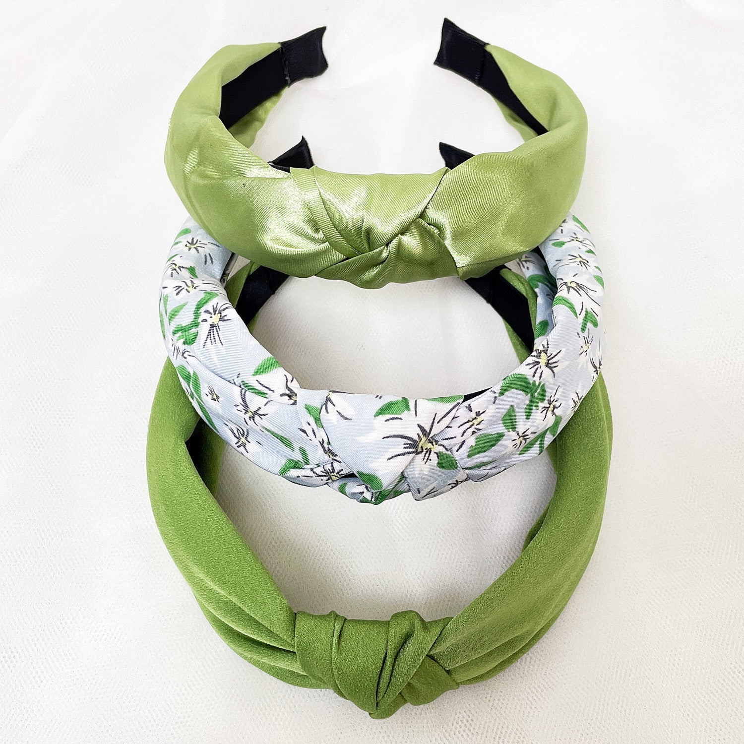 Wholesale Fabric flower cross knot wide edge headband