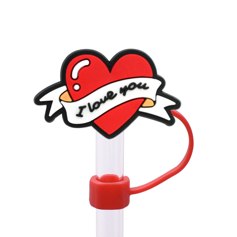 Wholesale Random 100pcs 10MM Valentine' s Day dust plug DIY cup straw accessories