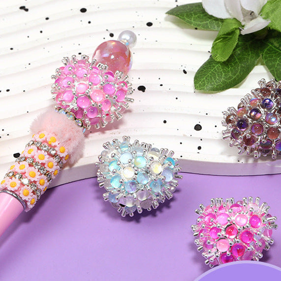 Wholesale 5pcs love diamond beads round beads DIY bracelet beads