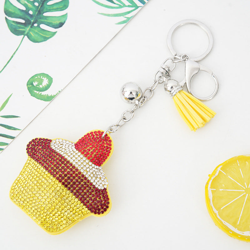 Wholesale Velvet Cake Ice Cream Hot Diamond Keychains