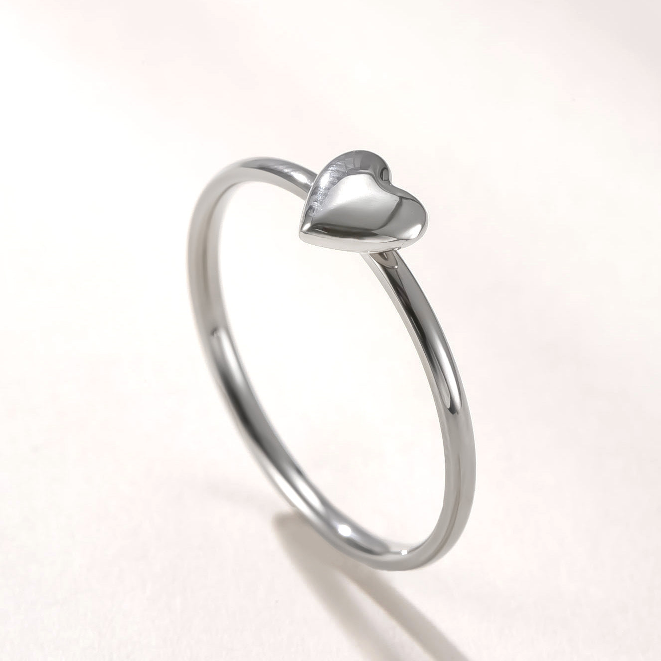 Wholesale Stainless steel ultra-thin color-blocked heart ring
