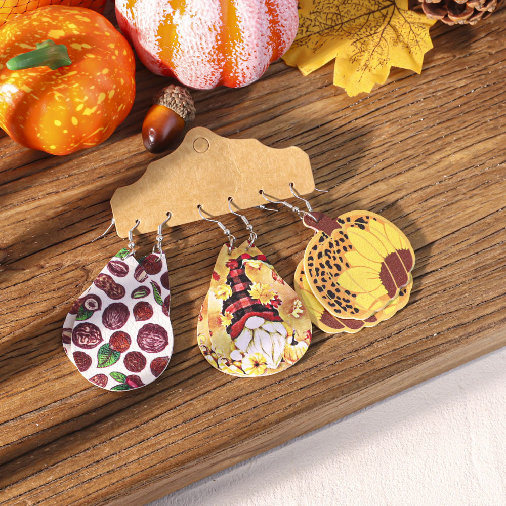 Wholesale Thanksgiving Maple Leaf Pumpkin earrings