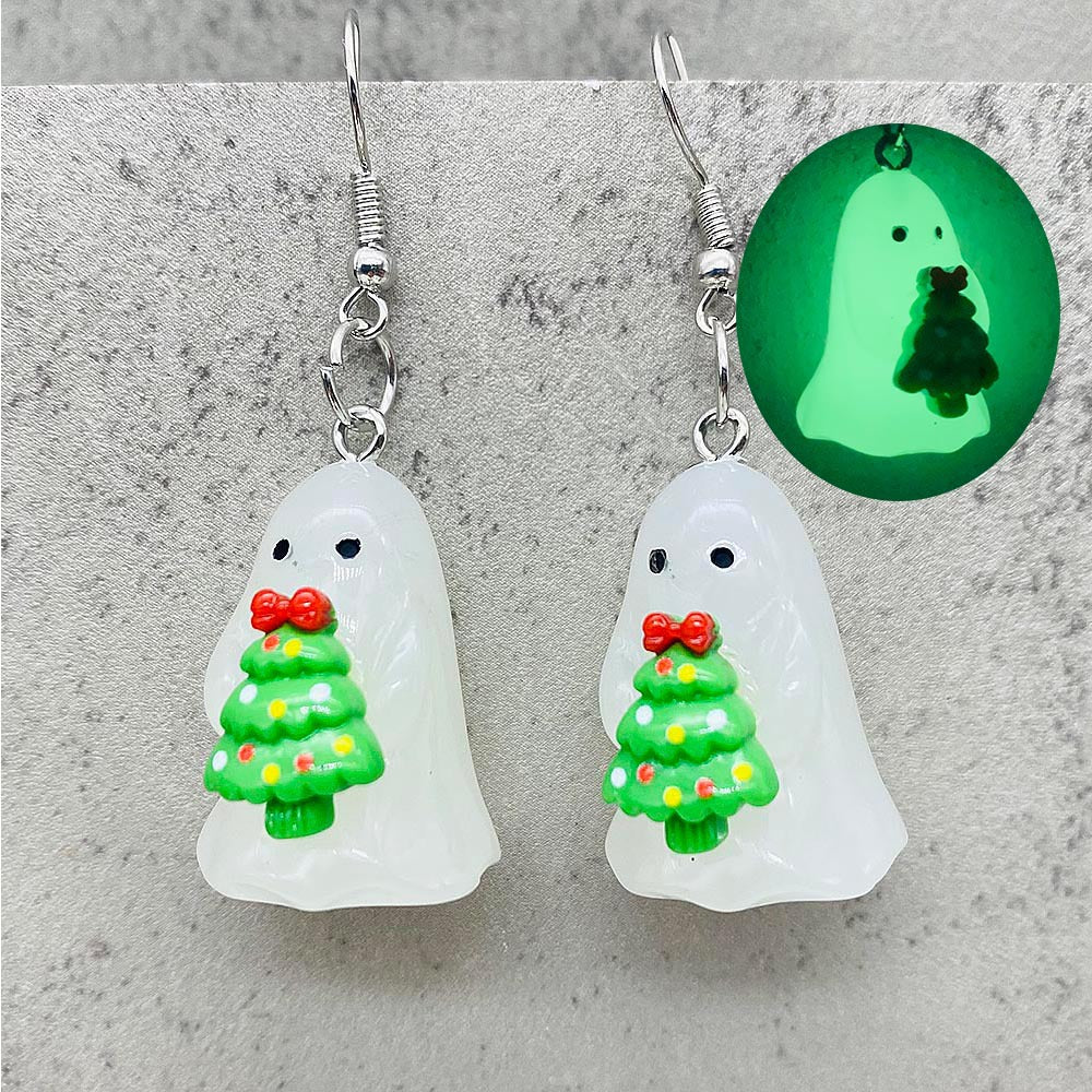 Wholesale Christmas 3D Stereoscopic Luminous Ghost Christmas Tree Santa Claus Pendant