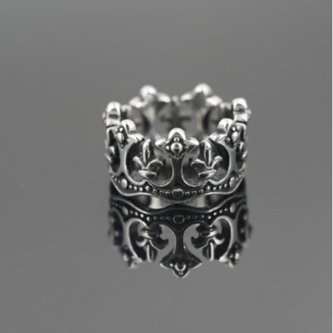Wholesale Crown Vintage Titanium Steel Ring