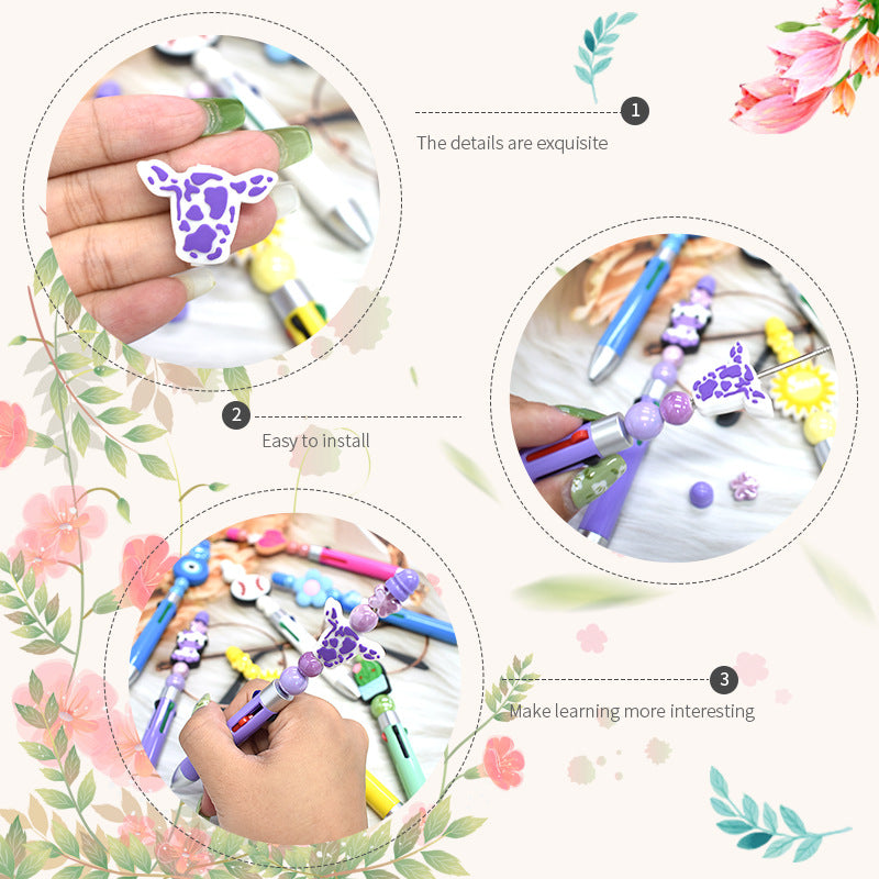 Wholesale Random 100pcs/pack  Cartoon Butterfly Flower Beads Focal Beads