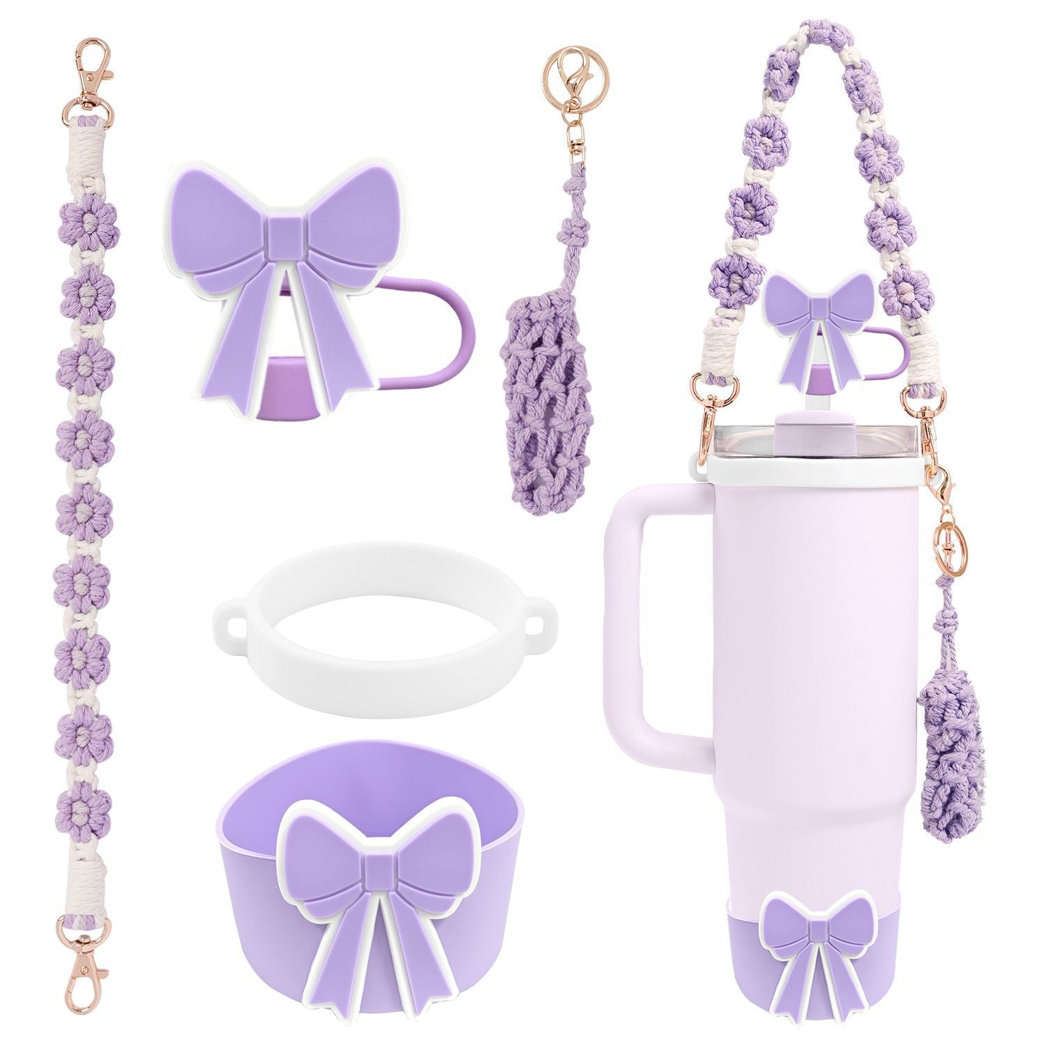 Wholesale Cup cover straw cap keychain plush elf cup accessories