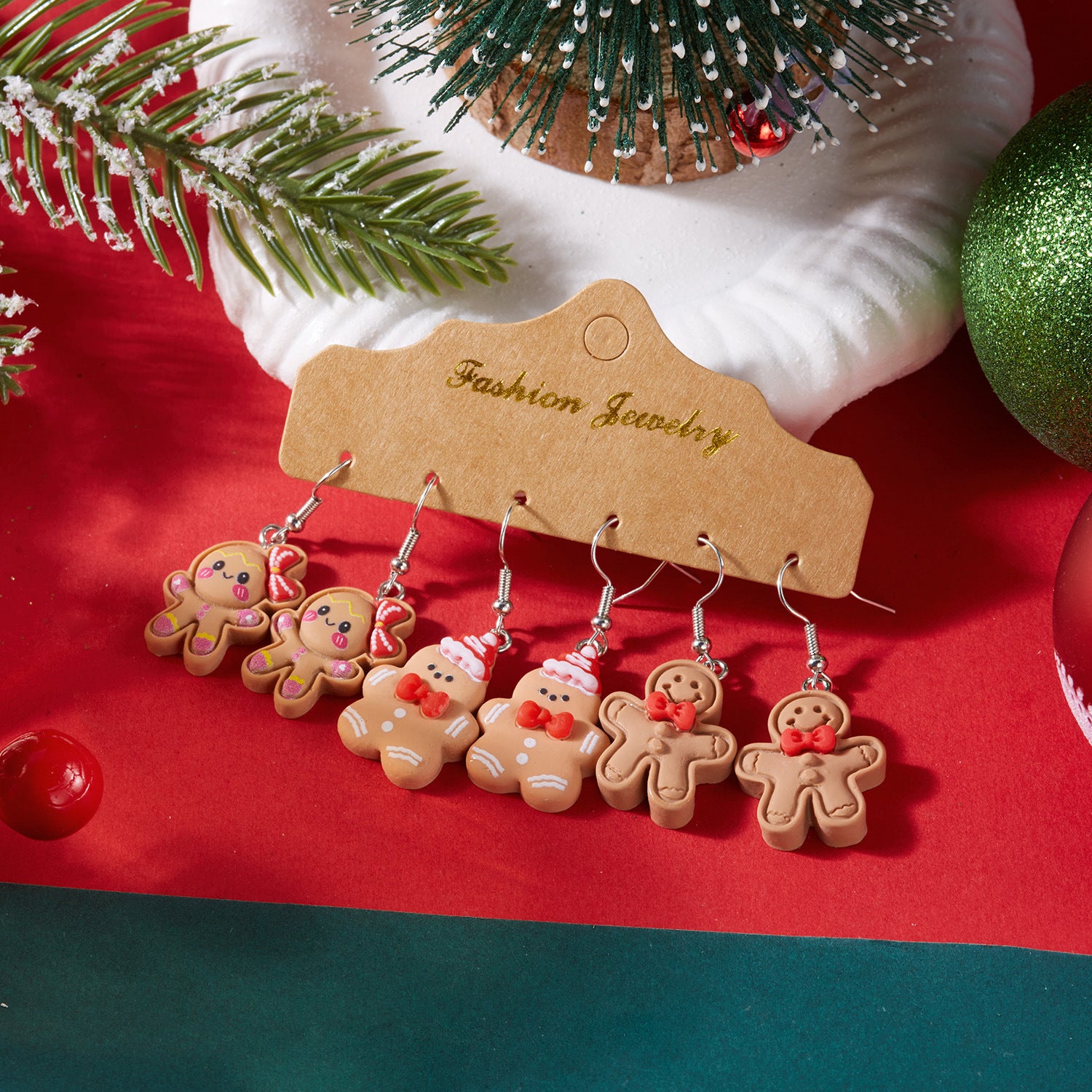 Wholesale Cute Christmas gingerbread man earrings