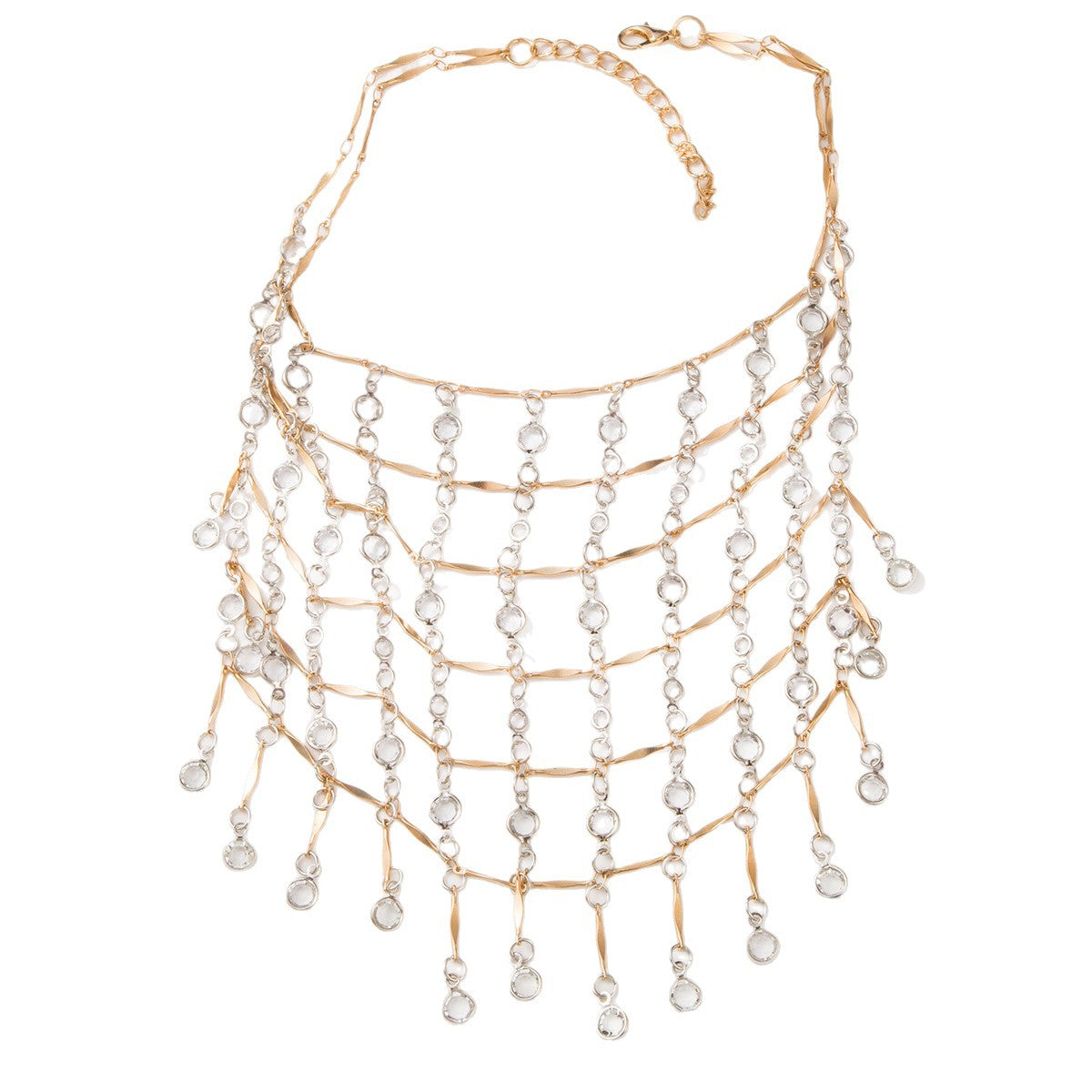 Wholesale Chic Tassel Grid Pendant Necklace Zinc Alloy Boutique Resale Jewelry